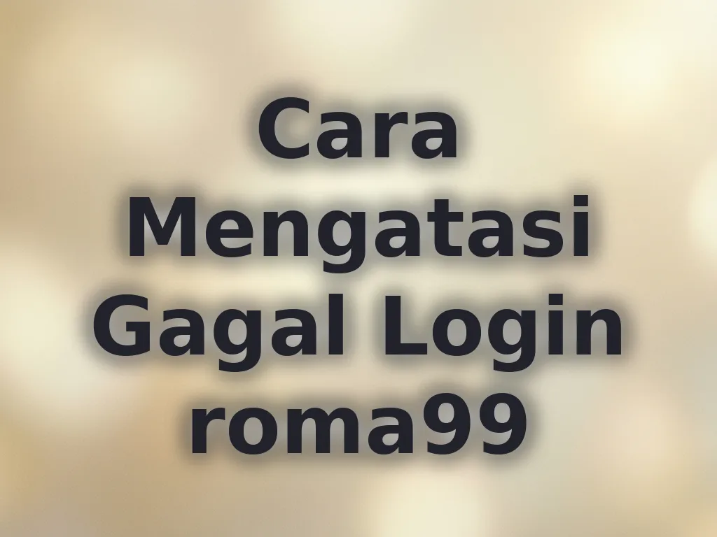 Cara Mengatasi Gagal Login roma99